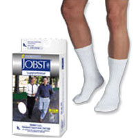 Jobst Sensifoot Socks, Crew Length 8-15 Mmhg Compression, White Color, Size Small - 1 Pair